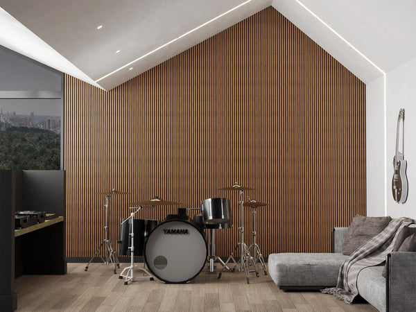 Teak Acoustic Wall Panel | Acoustic Slat Wood Wall Panels