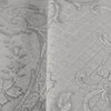 Damask Flocked Velvet Feel Wallpaper, White, Light Gray  Deep 3D Embossed Quilted Texture Luxury Wallcovering, Non-Woven - Walloro Luxury Embossed Textured Wallpaper