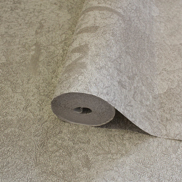 Light Ash Floral Wallpaper, Natural Wallpaper, Modern & Minimalist Wall Covering,Modern Look Neutral Colors Glittering Wallcovering