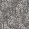 Dark Grey Floral Wallpaper, Natural Wallpaper, Modern & Minimalist Wall Covering,Modern Look Neutral Colors Glittering Wallcovering