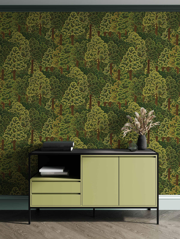 Floral Tree Wallpaper, Natural Wallpaper, Modern & Minimalist Wall Covering,Modern Look Neutral Colors Glittering Wallcovering