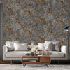 Charcoal Gray and Bronze Stone Effect Wallpaper, Natural Wallpaper, Modern & Minimalist Wall Covering,Modern Look Neutral Colors Glittering Wallcovering