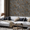 Charcoal Gray and Bronze Stone Effect Wallpaper, Natural Wallpaper, Modern & Minimalist Wall Covering,Modern Look Neutral Colors Glittering Wallcovering