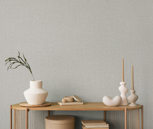 Light Gray Linen Textured Wallpaper, Natural Wallpaper, Modern & Minimalist Wall Covering,Modern Look Neutral Colors Glittering Wallcovering