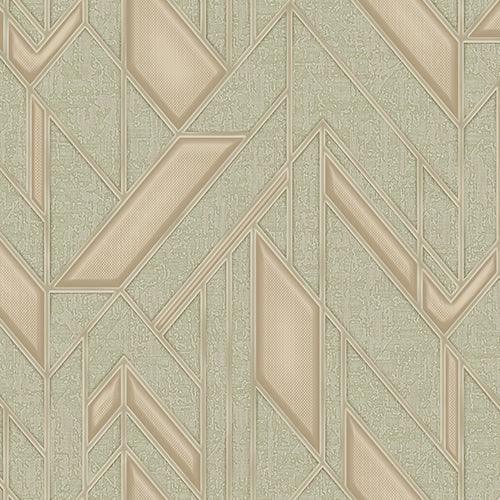Elegant Green & Cream Wallpaper, Natural Wallpaper, Modern & Minimalist Wall Covering,Modern Look Neutral Colors Glittering Wallcovering