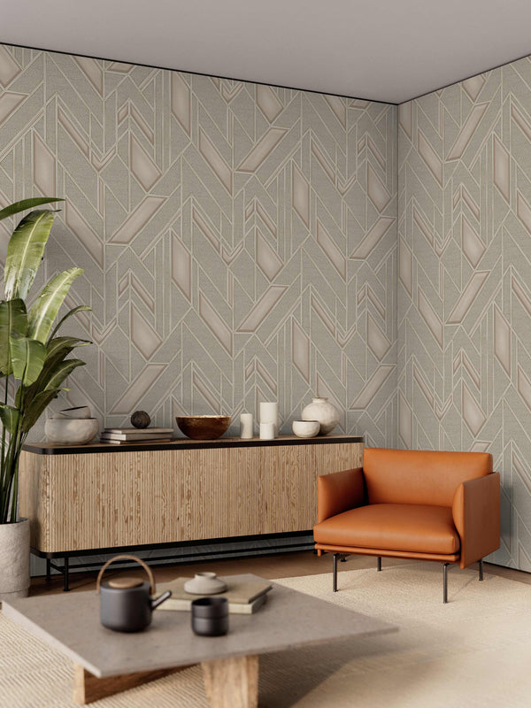 Textured Cream Wallpaper, Natural Wallpaper, Modern & Minimalist Wall Covering,Modern Look Neutral Colors Glittering Wallcovering