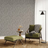 Dark Embossed Patterned Wallpaper, Textured Wallpaper,Natural Wallpaper, Modern & Minimalist Wall Covering,Modern Look Neutral Colors Glittering Wallcovering