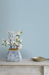 Soft Blue Embossed Wallpaper, Textured Wallpaper,Natural Wallpaper, Modern & Minimalist Wall Covering,Modern Look Neutral Colors Glittering Wallcovering