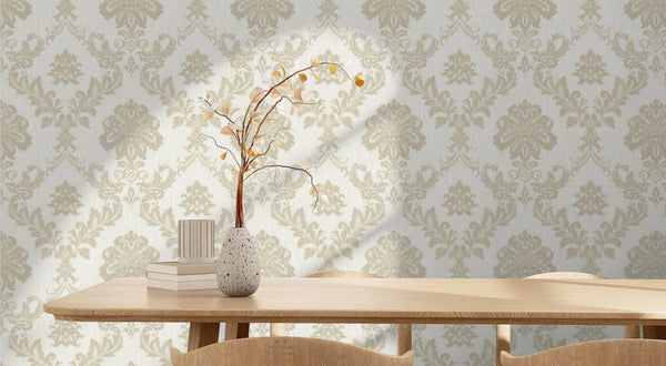 Cream Wallpaper With Dark Patterns Wallpaper, Textured Wallpaper,Natural Wallpaper, Modern & Minimalist Wall Covering,Modern Look Neutral Colors Glittering Wallcovering