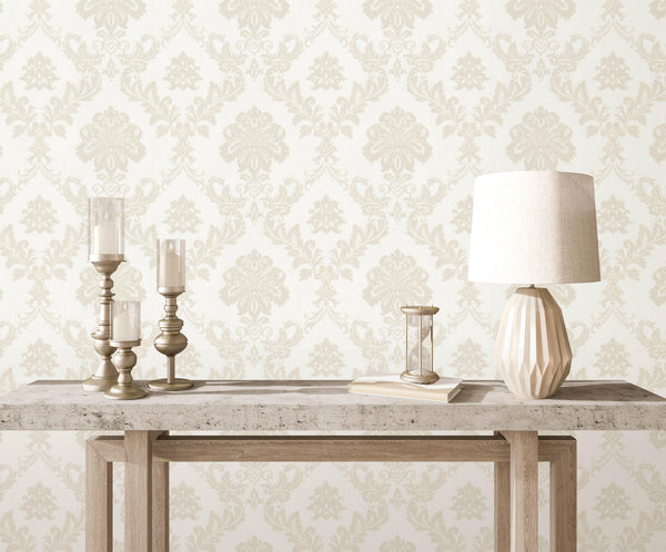 Cream Wallpaper With Dark Patterns Wallpaper, Textured Wallpaper,Natural Wallpaper, Modern & Minimalist Wall Covering,Modern Look Neutral Colors Glittering Wallcovering