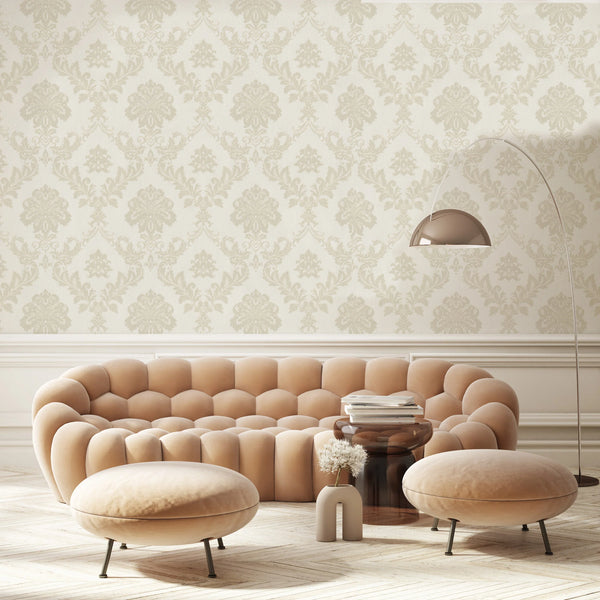 Cream Wallpaper With Dark Patterns Wallpaper, Textured Wallpaper,Natural Wallpaper, Modern & Minimalist Wall Covering,Modern Look Neutral Colors Glittering Wallcovering