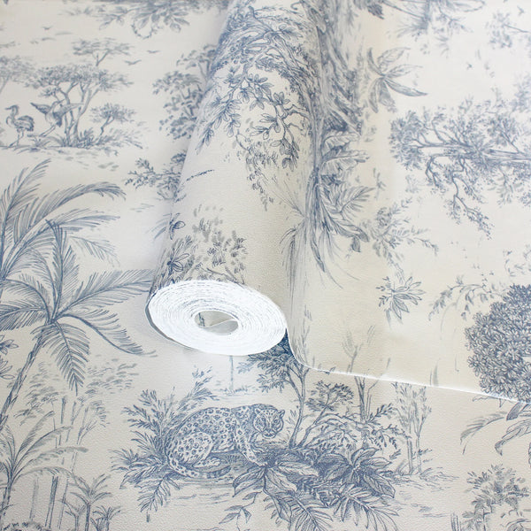 Patterned Blue Embossed Wallpaper, Textured Wallpaper,Natural Wallpaper, Modern & Minimalist Wall Covering,Modern Look Neutral Colors Glittering Wallcovering