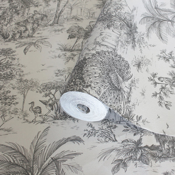 Patterned Dark Cream Wallpaper, Textured Wallpaper,Natural Wallpaper, Modern & Minimalist Wall Covering,Modern Look Neutral Colors Glittering Wallcovering