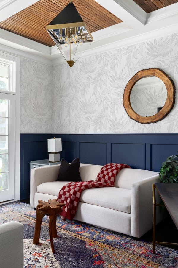 Cream Embossed Wallpaper With Floral Patterns Wallpaper, Textured Wallpaper,Natural Wallpaper, Modern & Minimalist Wall Covering,Modern Look Neutral Colors Glittering Wallcovering