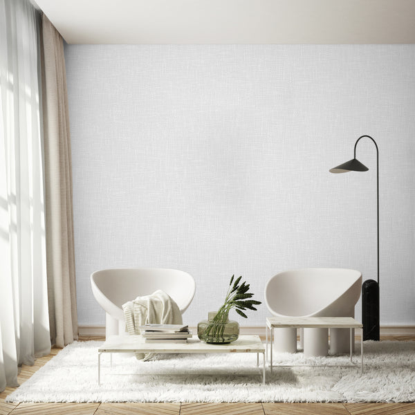Light Gray Muse Linen Texture Wallpaper, Natural Wallpaper, Modern & Minimalist Wall Covering, Modern Look Neutral Colors Glittering Wallcovering