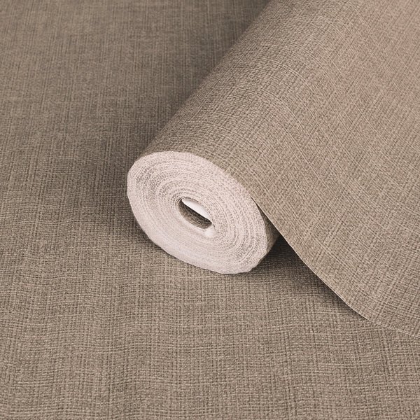 Light Brown Muse Linen Texture Wallpaper, Natural Wallpaper, Modern & Minimalist Wall Covering, Modern Look Neutral Colors Glittering Wallcovering