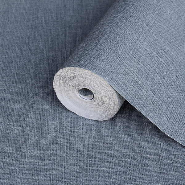 Blue Muse Linen Texture Wallpaper, Natural Wallpaper, Modern & Minimalist Wall Covering, Modern Look Neutral Colors Glittering Wallcovering