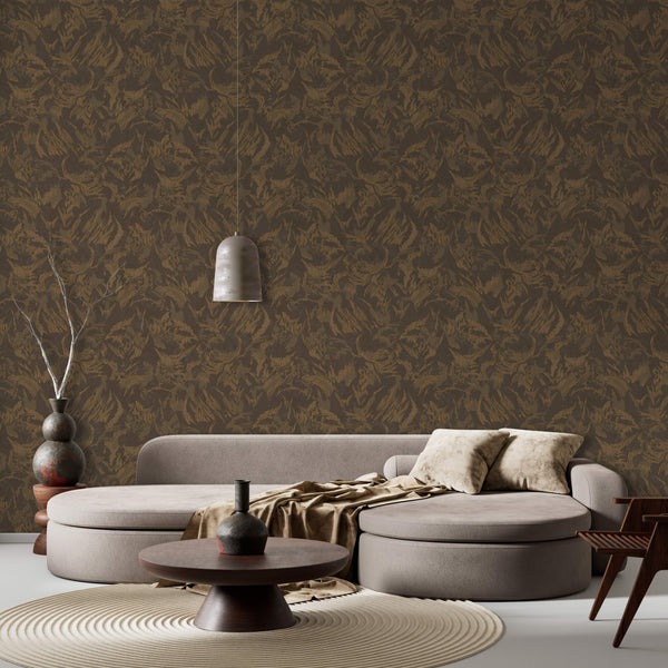Brown-Bronze Muse Venetian Plaster Wallpaper, Natural Wallpaper, Modern & Minimalist Wall Covering, Modern Look Neutral Colors Glittering Wallcovering