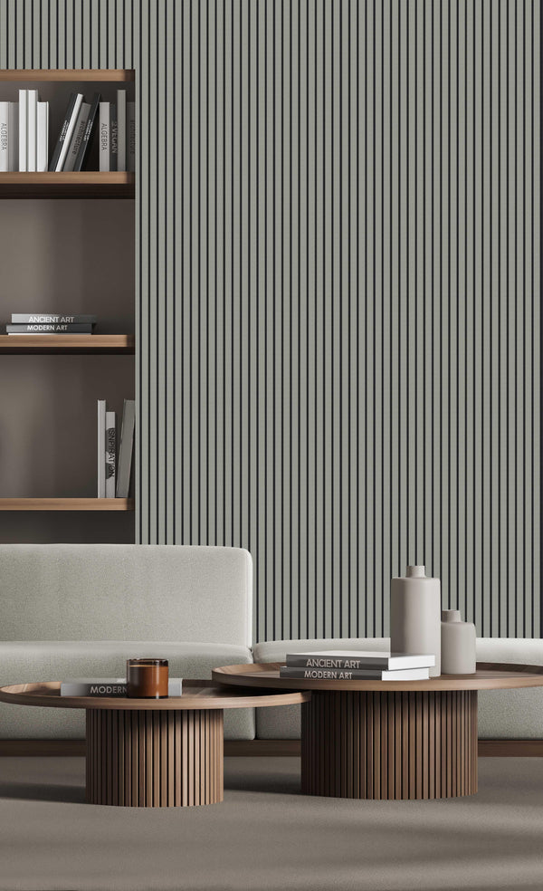 Light Grey Woven Pattern Wall Panel, PS Wall Home Decoration Panel-Premium Quality