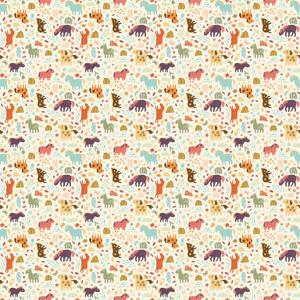 Horses, Clouds, Flowers Wallpaper, Sweet Seamless Pattern Mural, Oversized Custom Size Wall Art, Non-Woven, Non-Adhesive, Modern Wall Paper, Removable