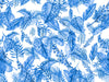 Blue Tropic Plants Wallpaper, Aquamarine Tropical Mural, Oversized Custom Size Wall Art, Non-Woven, Non-Adhesive, Modern Wall Paper, Removable