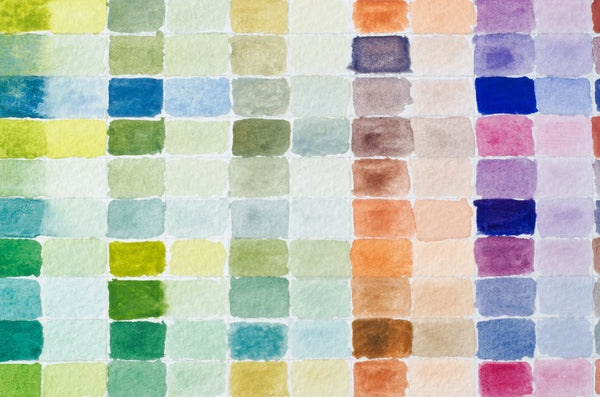 Watercolor Paint Shades Wallpaper, Filled Grid Mural, Oversized Custom Size Wall Art, Non-Woven, Non-Adhesive, Modern Wall Paper, Removable