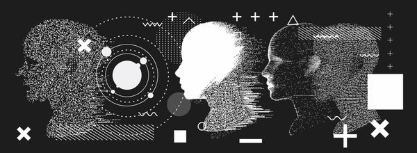 3D Human Heads Wallpaper, Cyberpunk Style Mural, Oversized Custom Size Wall Art, Non-Woven, Non-Adhesive, Modern Wall Paper, Removable