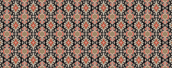 Ikat Tribal Ethnic Wallpaper, Seamless Pattern Mural, Oversized Custom Size Wall Art, Non-Woven, Non-Adhesive, Modern Wall Paper, Removable