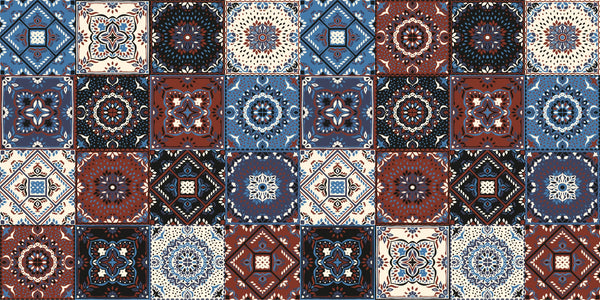 Talavera Ethnic Wallpaper, Seamless Pattern Mural, Oversized Custom Size Wall Art, Non-Woven, Non-Adhesive, Modern Wall Paper, Removable