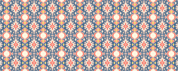 Ikat Folklore Wallpaper, Seamless Pattern Mural, Oversized Custom Size Wall Art, Non-Woven, Non-Adhesive, Modern Wall Paper, Removable