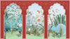 Traditional Mughal Garden Wallpaper, Peacock, Red Arch Mural, Oversized Custom Size Wall Art, Non-Woven, Non-Adhesive, Modern Wall Paper, Removable