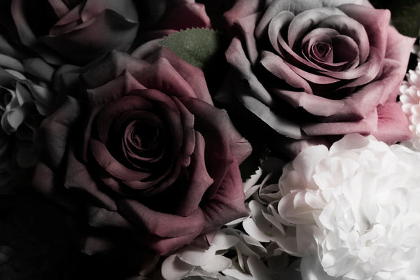 Beautiful Flowers Wallpaper, Dark Background Mural, Oversized Custom Size Wall Art, Non-Woven, Non-Adhesive, Modern Wall Paper, Removable