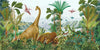 Dino World Wallpaper, Palms Mural, Oversized Custom Size Wall Art, Non-Woven, Non-Adhesive, Modern Wall Paper, Removable