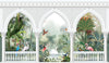 Garden Arch Wallpaper, Birds Mural, Oversized Custom Size Wall Art, Non-Woven, Non-Adhesive, Modern Wall Paper, Removable