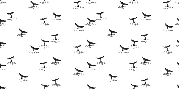 Shark Fin Wallpaper, Seamless Pattern Mural, Oversized Custom Size Wall Art, Non-Woven, Non-Adhesive, Modern Wall Paper, Removable