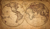 Old Geographical World Map Wallpaper, History Mural, Oversized Custom Size Wall Art, Non-Woven, Non-Adhesive, Modern Wall Paper, Removable