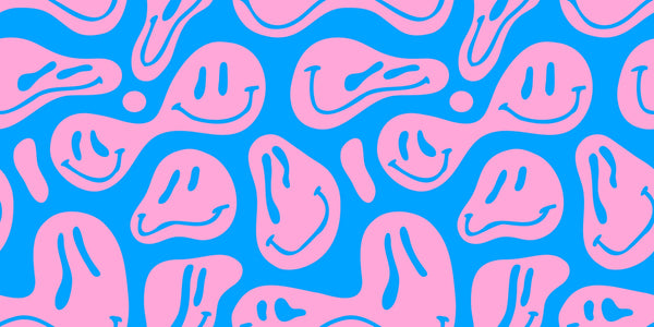 Funny Melting Wallpaper, Happy Face Mural, Oversized Custom Size Wall Art, Non-Woven, Non-Adhesive, Modern Wall Paper, Removable