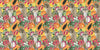 Cute Monkey, Exotic Fruits Wallpaper, Seamless Pattern Mural, Oversized Custom Size Wall Art, Non-Woven, Non-Adhesive, Modern Wall Paper, Removable
