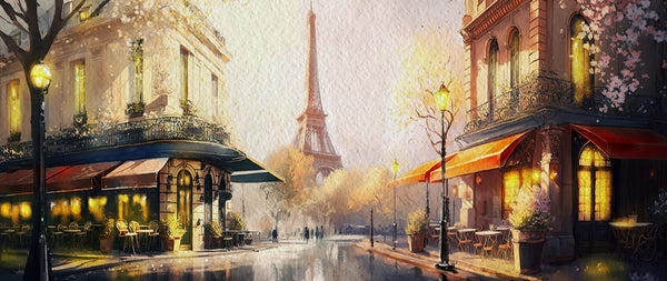 Spring in Paris Wallpaper, Eiffel Tower Mural, Oversized Custom Size Wall Art, Non-Woven, Non-Adhesive, Modern Wall Paper, Removable