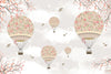 Kids Balloons Wallpaper, Tree Branches Mural, Oversized Custom Size Wall Art, Non-Woven, Non-Adhesive, Modern Wall Paper, Removable