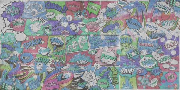 Comics Wallpaper, Graffiti Mural, Oversized Custom Size Wall Art, Non-Woven, Non-Adhesive, Modern Wall Paper, Removable