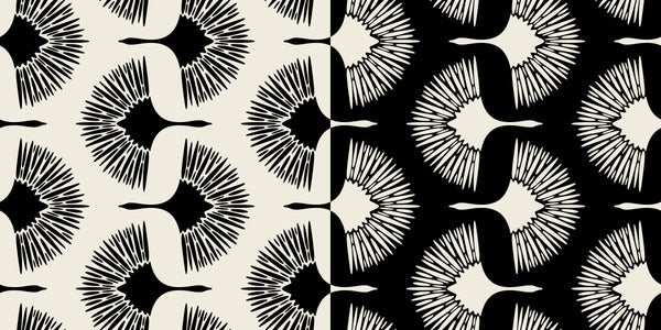 Art Deco Crane Wallpaper, Seamless Pattern Mural, Oversized Custom Size Wall Art, Non-Woven, Non-Adhesive, Modern Wall Paper, Removable