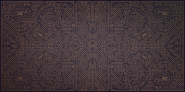 Art Deco Wallpaper, Geometric Golden Mural, Oversized Custom Size Wall Art, Non-Woven, Non-Adhesive, Modern Wall Paper, Removable