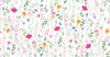 Watercolor Floral Wallpaper, Seamless Pattern Mural, Oversized Custom Size Wall Art, Non-Woven, Non-Adhesive, Modern Wall Paper, Removable