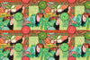Fun Tropical Wallpaper, Toucan and Amazon Motives Mural, Oversized Custom Size Wall Art, Non-Woven, Non-Adhesive, Modern Wall Paper, Removable