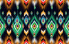 Ikat Ethnic Wallpaper, Abstract Mexican Mural, Oversized Custom Size Wall Art, Non-Woven, Non-Adhesive, Modern Wall Paper, Removable