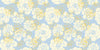 Flowers, Light Blue Wallpaper, Seamless Pattern Mural, Oversized Custom Size Wall Art, Non-Woven, Non-Adhesive, Modern Wall Paper, Removable