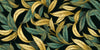 Gold and Light Green Leaves Wallpaper, Seamless Pattern Mural, Oversized Custom Size Wall Art, Non-Woven, Non-Adhesive, Modern Wall Paper, Removable