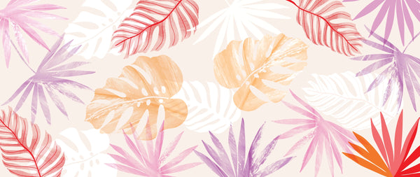 Tropical Art Wallpaper, Colorful Leaves Mural, Oversized Custom Size Wall Art, Non-Woven, Non-Adhesive, Modern Wall Paper, Removable