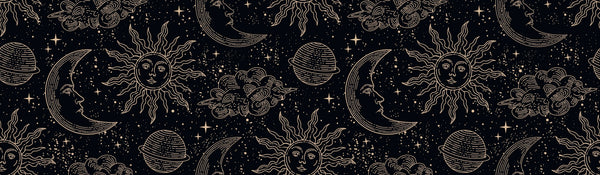 Magical Elements Wallpaper, Seamless Pattern Mural, Oversized Custom Size Wall Art, Non-Woven, Non-Adhesive, Modern Wall Paper, Removable